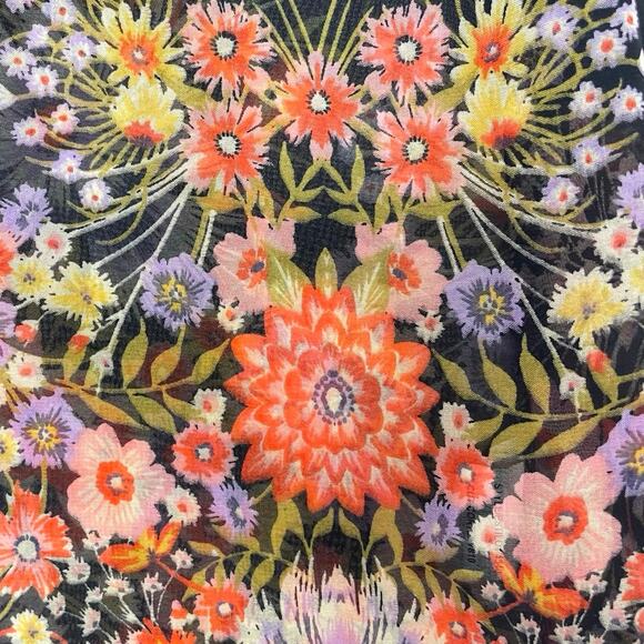 Y2K Lily White Floral Sheer Tank Top Women S Black Whimsigoth Feminine Boho Chic - Picture 3 of 8